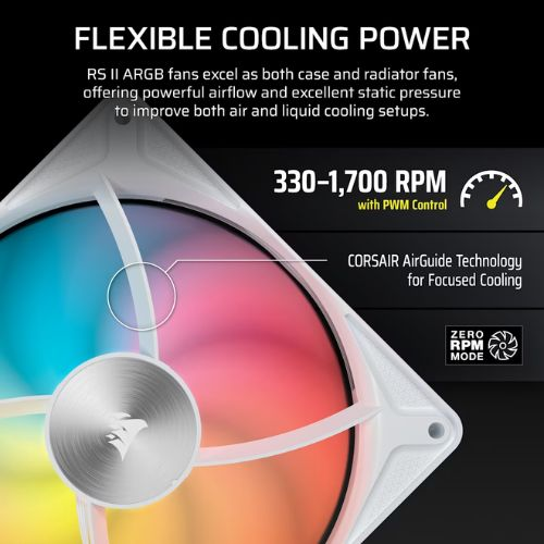 Corsair RS140 II ARGB White 140mm Cabinet Fan